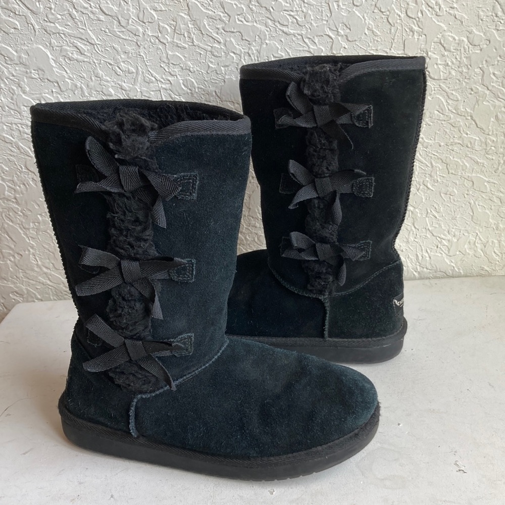 Ugg koolaburra black tall bow Victoria boots